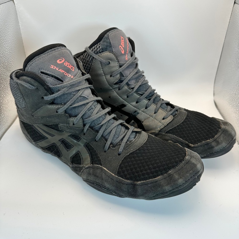 Asics Snapdown Wrestling Shoes Mens 14 Gray‎ Black Athletic Combat Gym 1081A030